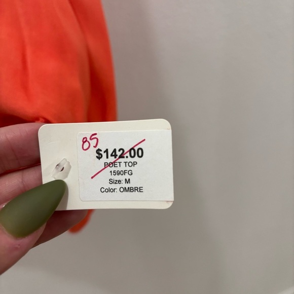 Young Fabulous & Broke | Pink ombre poet top oversized eyelet - Picture 5 of 8